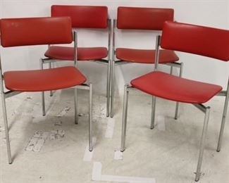 2511 - Set of 4 Side Chairs by Steindig, made in Finland 28" h x 19" w x 19" d Minor wear & tear