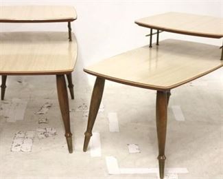 2529 - Pair of Vintage step down end tables 21" h x 18" w x 30" long