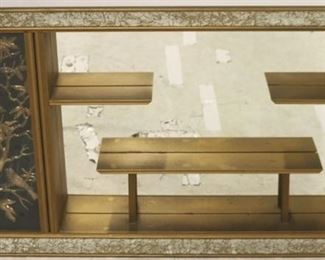 2536 - Vintage mid-century Asian motif what not shelf 24 x 40
