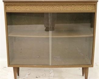 2544 - Vintage mid-century sliding door bookcase 36 x 35 1/2 x 12