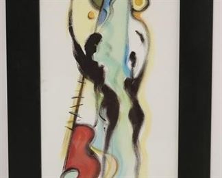 2550 - Geometric abstract framed art 29 1/2 x 17
