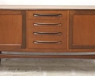 2740 - Outstanding Danish teak 4 door, 4 drawer credenza 31 x 84 x 18 slight scratches