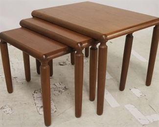 2743 - Danish teak nesting set of 3 tables 16 x 18 x 23