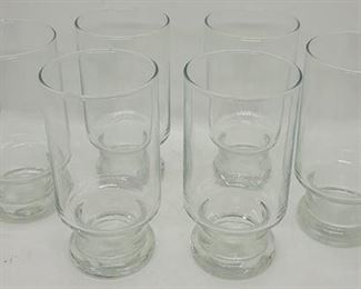 905 - 6 Vintage footed tumblers 5 1/2" tall