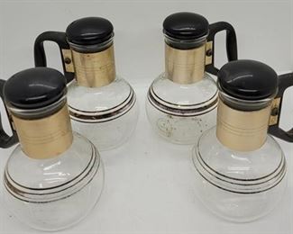906 - 4 Pyrex Silex carafes 4 1/2" tall