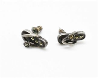 Miniature Flip Flop Sterling Silver Earrings