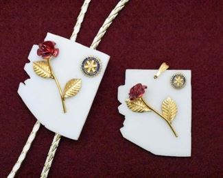 Az. State Shaped Bolo Slide And Bolo Tie