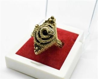 Vintage Adjustable Poison Ring in Box