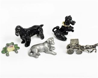5 Miniature Figurines - Metal / Pewter