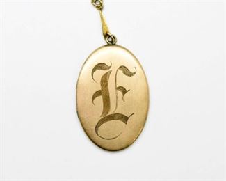 Vintage SOB & CO Locket Letter E Engraved on Front
