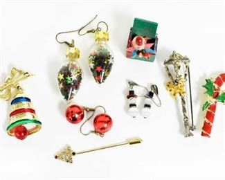 Holiday Brooches Earrings & Lapel Pin