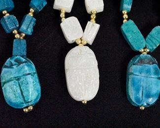 3 Scarab Necklaces