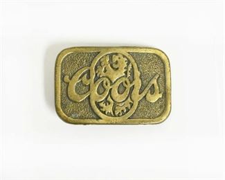 Vintage Coors Beer Lion Logo Belt Buckle