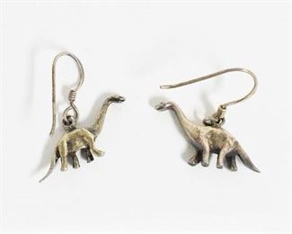Sterling Dinosaur Earrings