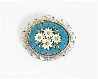Vintage Micromosaic Floral Avon Brooch