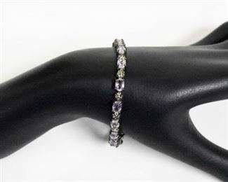 Sterling Silver Tennis Bracelet - Light Pink Stone