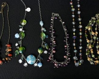 5 Multi Color Beaded Necklaces - Vendome & More