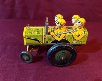 Vintage Marx Jumping Wind Up Jeep