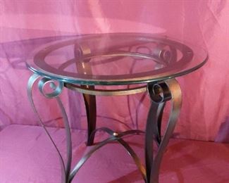 Glass Top End Table Lot 1