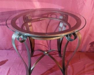 Glass Top End Table Lot 2