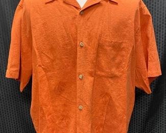 Burnt Orange Button Front Mens Hawaiian Shirt XXL Gordon Clothing Co.