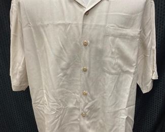 Eagle Dry Goods 100 Silk XL Hawaiian Style Bowling Shirt Embroidered Logo Sleeve