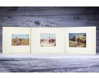 Lot of Matted Vintage Leo P. Schaefer L.A. Mortgage Loan Advertising Artist Prints