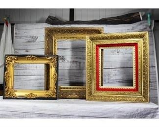 Lot of Thick Gold Trim Art Photo Frames