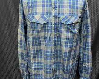 Mens Colombia Sportswear Onmi Shade Plaid Button Front Long Sleeve Shirt XL