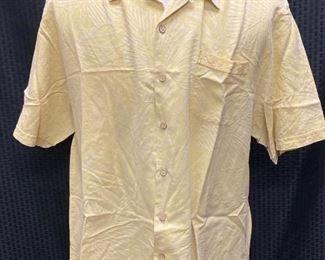 Mens Jamaica Jaxx Pale Yellow Hawaiian Style Shirt Size XL 100 Silk