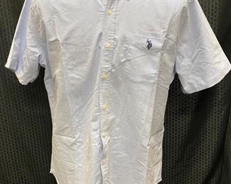 Mens US Polo Assn. Button Front Shirt XL Pale Blue