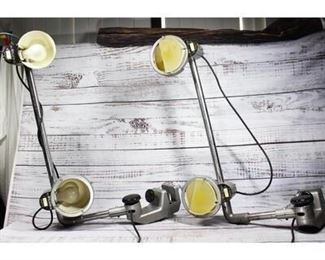 Pair of Vintage Durst Rilu Italian Work Photography Clamping Lamp Lights