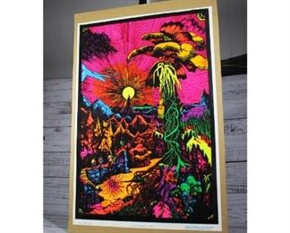 Vintage 1974 EA Mattila Lost Horizon Black Light Psychedelic Poster