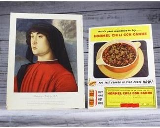 Vintage Pages Hormel Chili Coupon a Portrait of Youth by Bellini