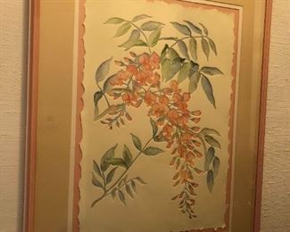 Embossed Floral Sprigs Signed By Susan Zythewick