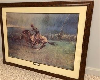 Frederic Remington Print Of The Stampede