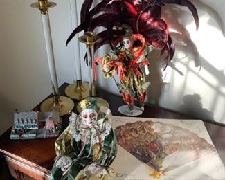 Mardi Gras Dolls Candlestick Holders