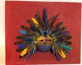 Mask With Feathers Signed by Douglas Fountain