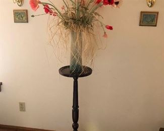 Pedestal Table Poppies, Sconces  Candles,  Miniature Paintings