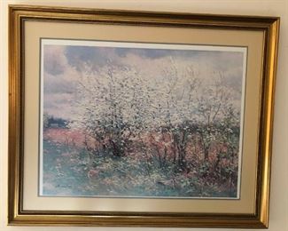 Signed Spring Landscape Print by A. Thompson