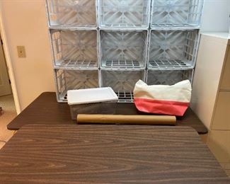 Tables With Milk Crate Storage Bins