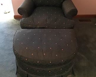 Vanguard Upholstered Rolled Armchair And Ottoman