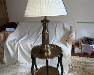 Vintage Brass Collapsible Table from Hong Kong Lamp