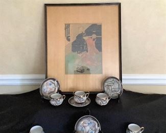 Demitasse Dragonware Moriage Tea Set