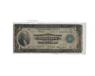 https://www.agesagoestatesales.com/product/lrm8337-us-1-1918-federal-reserve-note-boston-fr710-elliott-burke/123	LRM8337 US $1 1918 Federal Reserve Note Boston FR710 Elliott Burke			 $221.00 

