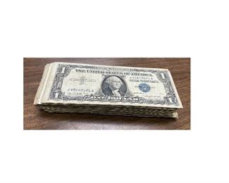 https://www.agesagoestatesales.com/product/lrm8360-us-1-blue-seal-silver-certificate/162	LRM8360 US $1 Blue Seal Silver Certificate			 $4.00 
