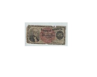 https://www.agesagoestatesales.com/product/lrm8392-us-25-cents-fractional-note-currency/80	LRM8392 US 25 Cents Fractional Note Currency			 $28.00 
