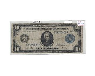 https://www.agesagoestatesales.com/product/lrm8416-us-10-1914-federal-reserve-bank-chicago-large-note-fr-931b/82	LRM8416 US $10 1914 Federal Reserve Bank Chicago Large Note FR.931B			 $130.00 
