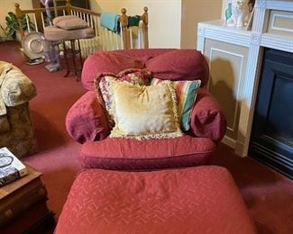 Oversized plush chair + ottoman 