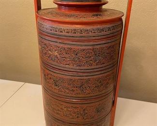 Lacquered Asian Stacking Boxes